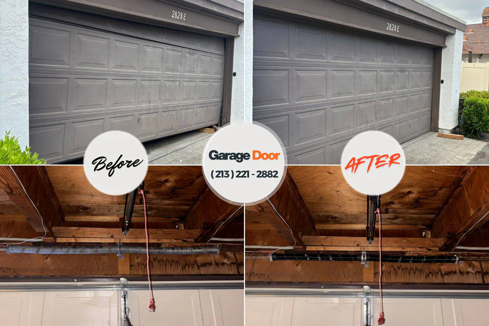 Before and after: garage door repair Manistee, MI